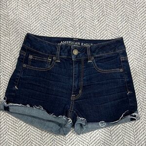 American Eagle Outfitters Women's Dark Blue Denim Shorts